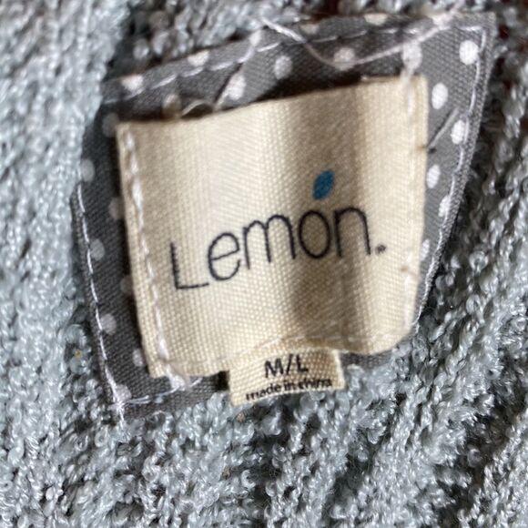Lemon knit robe soft loungewear M/L fair isle ribbed cozy - Picture 9 of 9